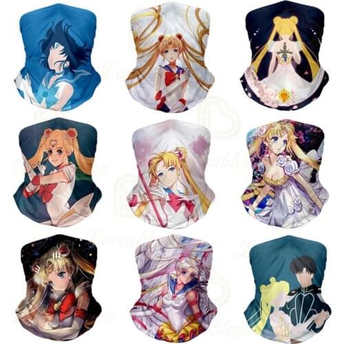 Half Face Sailor Moon Scarf Bandana Anti UV Unisex Outdoor Sports Scarves Neck Gaiter Bike Bicycle Scarf