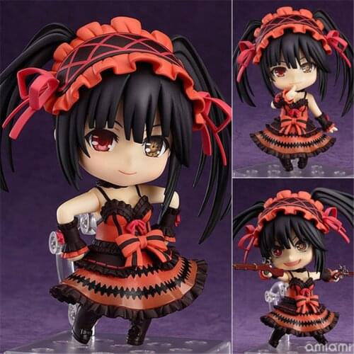 Cute Anime Date A Live Tokisaki Kurumi 466 Posable PVC Action Figure Collectible Model Kids Toys Doll 10cm