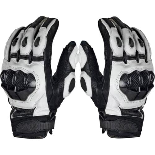 High Quality Racer Leather Gloves Carbon Fiber Wrapped Motorcycle Gloves BMX Gloves Downhill Bike Gloves Protection