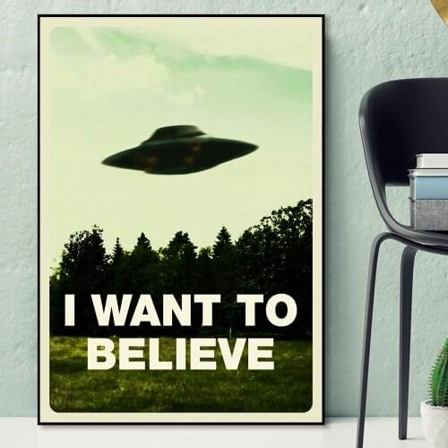 X File I Want To Believe Alien UFO TV Show Canvas Prints Painting Poster Wall Art Picture For No Frame Living Room Decoration