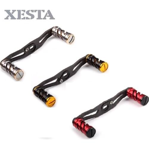 XESTA Fishing Reels handle 8*5mm fit for daiwa reels Double Alloy Knob Carbon Rod Stainless Steel Shaft Reel Fishing Accessories