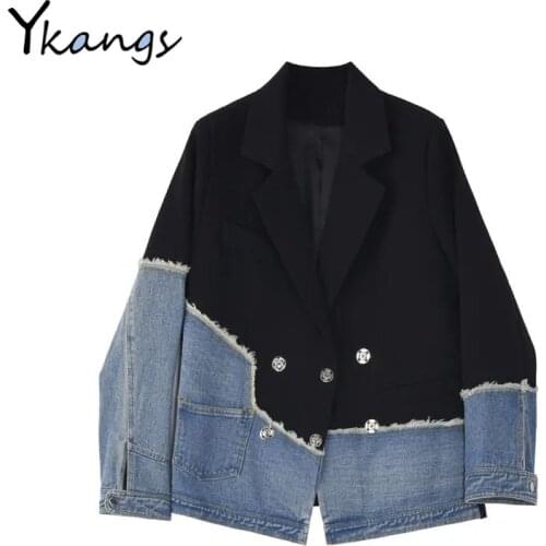YKANGS Women's Denim Blazers