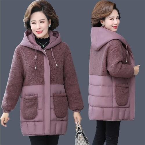 Women Jacket Winter Female Coat Noble Middle-aged Cotton Padded Jacket Thick Warm Parkas Plus Size 5XL Women Long Overcoat