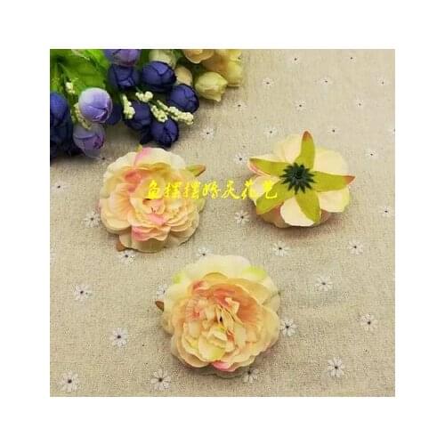 02Home &wedding decoration artificial flowers Silk Flower Imitated Flower Decoration Chrysanthemum Rose Head Mori Handmade 6cm