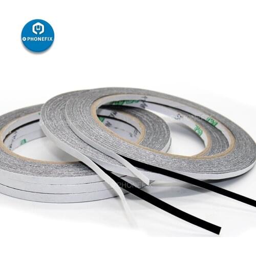 1mm-12mm*50 Meters Black Double Sided Adhesive Tape Acrylic Acid Adhesive Sticker for Mobile Phone Screen LCD Display Repair