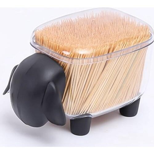1pc Creative Cotton Swab Box Transparent Sheep Storage Tank Plastic Dustproof Desktop Cotton Swab Box Paper Clips Case Organizer