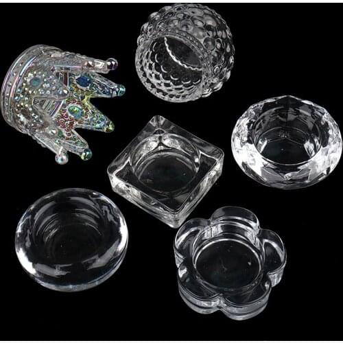 1Pc Crystal Glass Cup Nail Liquid Container Mini Bowl Dappen Dish Holder Nail Tool New