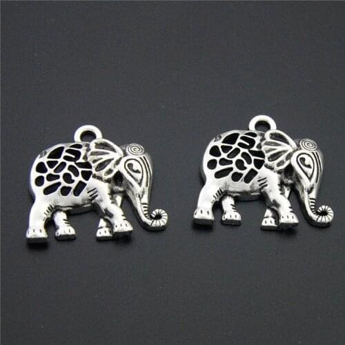 10pcs New Arrivals 2019 Silver Color Zinc Alloy Elephant Charms Diy Animal Jewelry Wholesale A2266