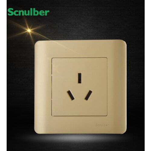 16A 220v air condition 3pin luxury champagne PE wall switch socket