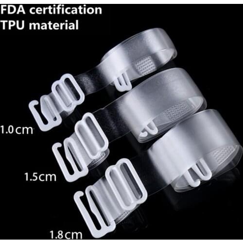 2pair FDA certification material TPU High Elastic Transparent Straps Invisible bra strap accessories invisible straps