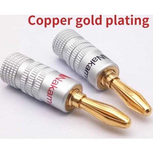 2pcs 4mm Black Red Speaker Banana Connector Gold Plated Audio Speaker Wire Cable Horn Speakers Banana Plug Adapter