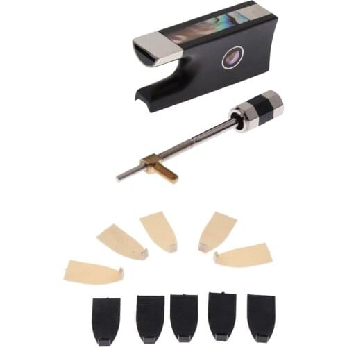 2x Ebony Violin Bow Frog For 4/4 Violin+10x Bow Tip For Violin Cello Viola