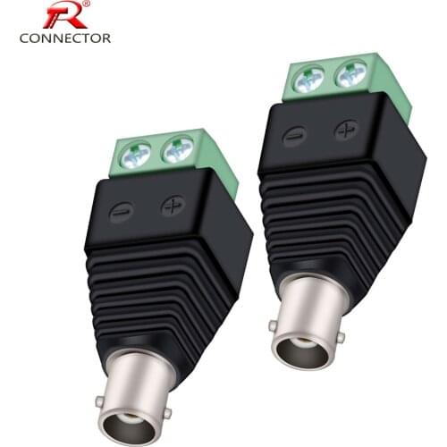 4pcs BNC AV Balun Terminal Connector, BNC Male Plug & Female Jack, 2 ways AV Terminal