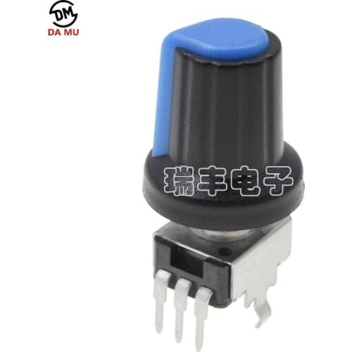 5Sets RV09 Vertical 1K ~ 500K Ohm Adjustable Resistor 3pin Seal Potentiometer With Knob Cap