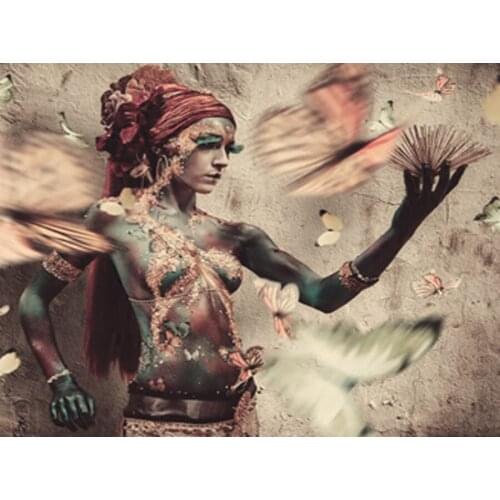 5d Diamond Painting Full drill Square Round African woman color butterfly DIY Diamond Embroidery Cross Stitch kit Mosaic Decor