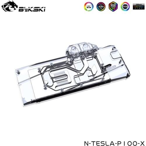 Bykski Computer Water Cooler For NVIDIA TESLA P100 Video Card Cooling Copper Block,Included Back Plate ,N-TESLA-P100-X