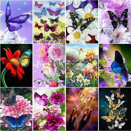 DIY Butterfly 5D Diamond Painting Full Round Drill Set Embroidery Cross Stitch Kit Resin Handmade Wall Art Home Decor Gift