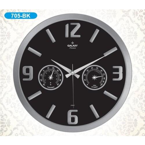 Galaxy 705-BK Premium Thermometer Wall Clock