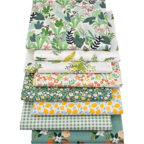 8pcs Floral Fabrics Cotton Printed Cloth Sewing Quilting Fabric for Patchwork Needlework DIY Handmade Material Kids Bed Fabrics