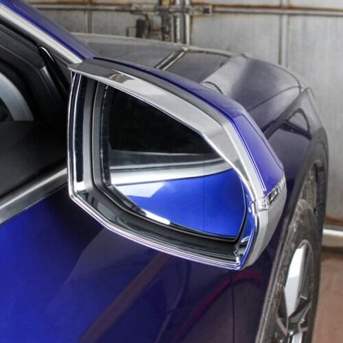 Chrome ABS Rearview Mirror Frame Door Mirrors Cover Trim 2Pcs For Audi Q5 FY 2018 2019 Car Styling Exterior Accessories