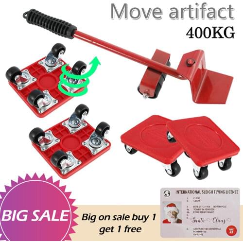 Heavy Furniture Mover Set Shifter Lifter Wheels Transport Lifter with Universal Wheel Stuffs Moving Roller Bar Hand Tools