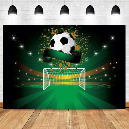 Laeacco Football Soccer Field Goalkeeper Birthday Party Baby Shower Backdrop Photography Boy Photo Background For Photo Studio