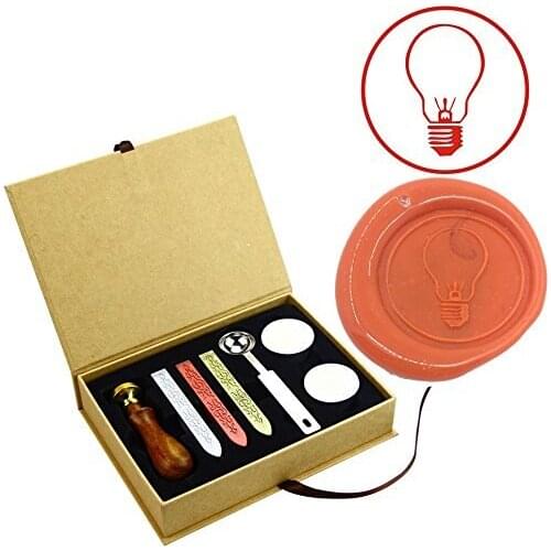 Lamp Bulb Vintage Brass Wax Seal Stamp Set Custom invitation Envelope Stamps Gifts