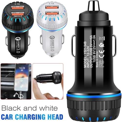 Mayitr Dual USB QC3.0 Fast Charging 3.1A Fast Car Charger Socket Adapter Compatible For Mobile Cell Phone Car Charger Socket