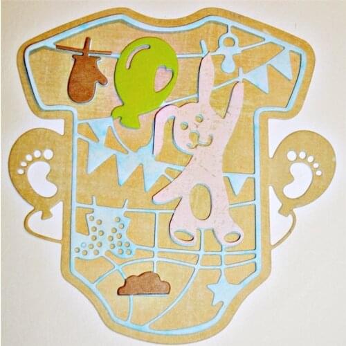 Metal Cutting Dies Cute Baby Clothes Bear Stencil for DIY Scrapbooking Album Embossing Paper Cards Decorative Crafts