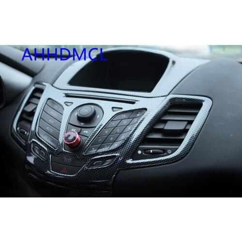 Car Interior Mouldings Sequins Modification Decorative Trim Frame Carbon Fiber Color For Ford Fiesta 2008 2009 2010 2011 - 2014
