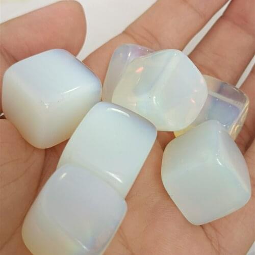 A pack of Natural Opal Polished Rolling Stone Crystal Cube Gemstone Natural Crystal Healing Decorative Square Opal Stone