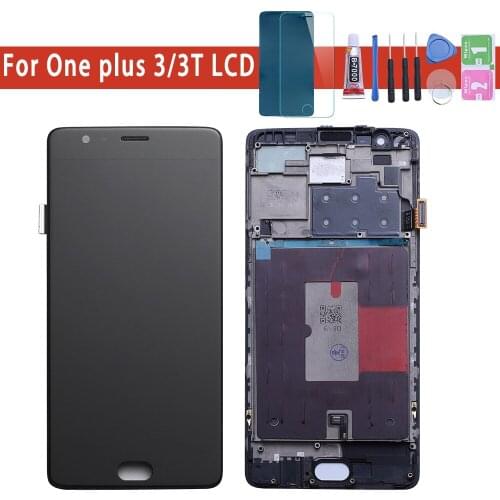 AMOLED Original Display For Oneplus 3T Display LCD Touch Screen with Frame Replacement For Oneplus 3 Display 3T LCD A3000 A3003