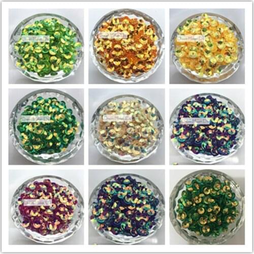1500pcs(25g) 6MM Deep Cup Round 9 Brilliant colors PVC loose Sequins Paillettes for manicure/sewing/wedding decoration confetti