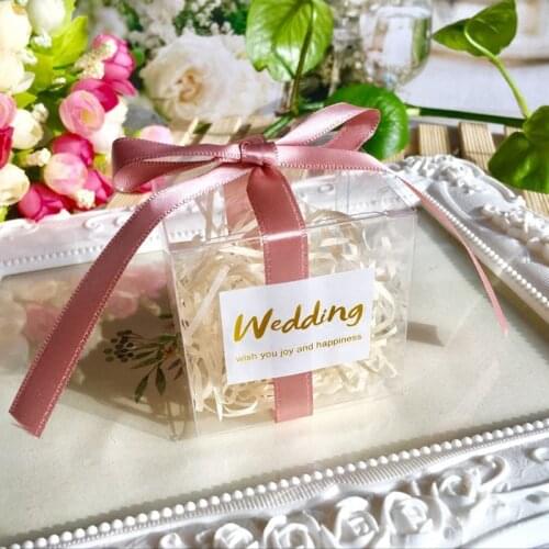 Transparent PVC Gift Box with Ribbon Packaging Bags Wedding Favor Small Boxes for Gifts Guest Boy Girl Birthday Party Decoration