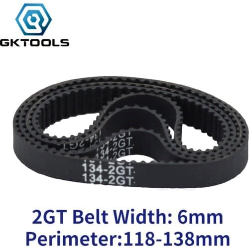 GKTOOLS C-2 GT2 6mm Closed Loop Rubber 2GT Timing Belt L: 118 120 122 124 126 128 130 132 134 136 138 mm 3D Printer Accessories