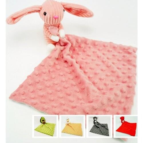 W3JF Baby Soother Appease Towel Soft Animal Doll Teether Infants Sleeping Blanket Toy
