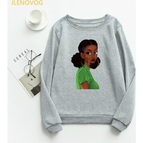Melanin gray women hoodies vintage african black girls sudadera mujer casual spring autumn winter sweatshirt oversized hoodies