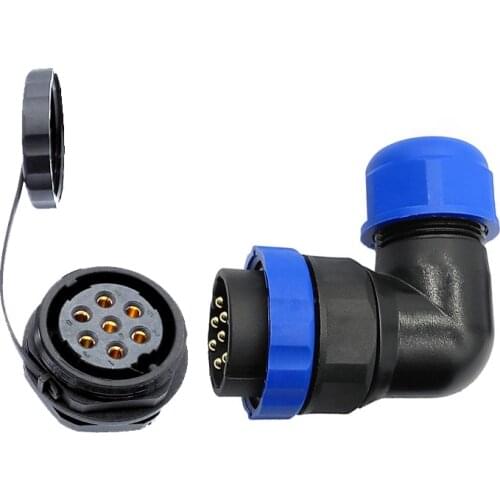 Elbow plug SP28 2/3/4/5/6/7/9/10/12/14/16/19/22/24/26P angle head waterproof ip68 cable connector