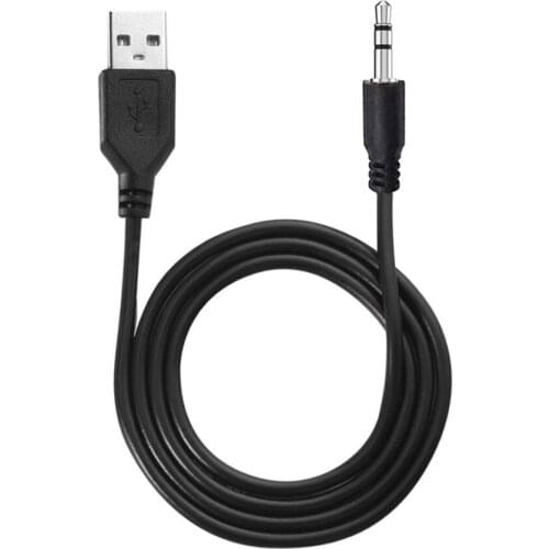 USB Charger Data Sync Car 3.5mm Male Jack Plug to USB Male Aux Audio Data Cord Cable 1m