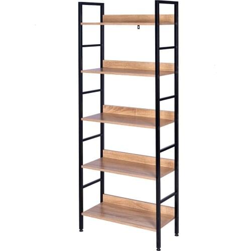 5-tier Wooden Bookcase Upright Shelving Unit Bookshelf Shoe Rack Bathroom Cupboard Flower Stairs Storage Organizer Display Home