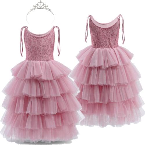 Girls Autumn Princess Dress Kids White Long Sleeve Party Tutu Vestidos Children 3 4 5 6 7 8 Year Winter Elegant Party Clothing