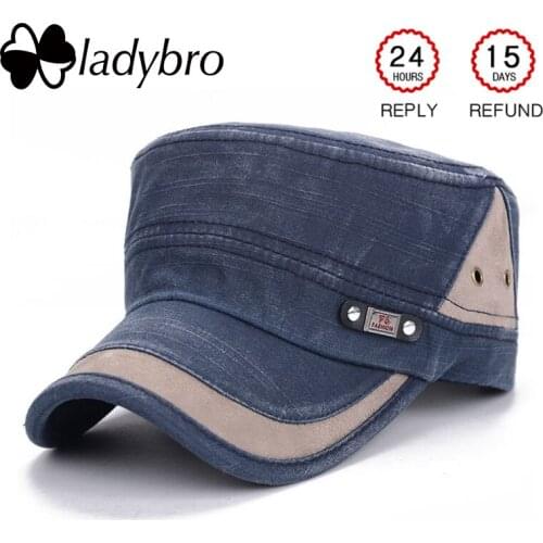 Ladybro Brand Men Hat Cap Women Flat Army Cap Snapback Female Military Hats Male Casquette Retro Bone Do Old Cap Summer Hat