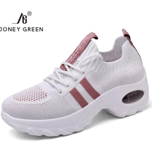 2020 New Fashion Women Sport Shoes Breathable Casual Vulcanized Sneakers Woman Trainers High Quality Cozy Shoes Basic Mesh Solid