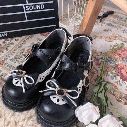 Sweet Girls Female Kawaii Tea Party Japanese Cute Anime Lolita Shoes Cosplay Woman Harajuku Feminine Round Toe Mid Heel Platform
