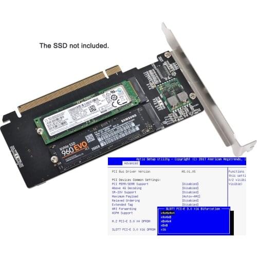 Zihan 4X NVME M.2 AHCI to PCIE Express 3.0 Gen3 X16 Raid Card VROC Raid0 Hyper Adapter