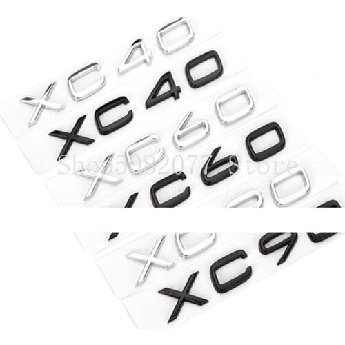 ABS Letters Numbers Emblem XC40 XC60 XC90 Trunk Lid Badge Models Namaplate Decal Car Sticker for Volvo Chrome Glossy Matte Black