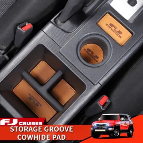 06-21 Year Toyota FJ Cruiser Accessories Interior Modification Door Groove Mat Cowhide Leather Anti-slip Decoration Protection