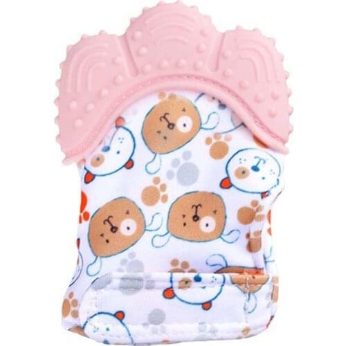 1Pcs Baby Silicone Mitts Teether Teething Mitten Newborn Chewable Nursing Mittens Teether Stop Sucking Thumb Toy
