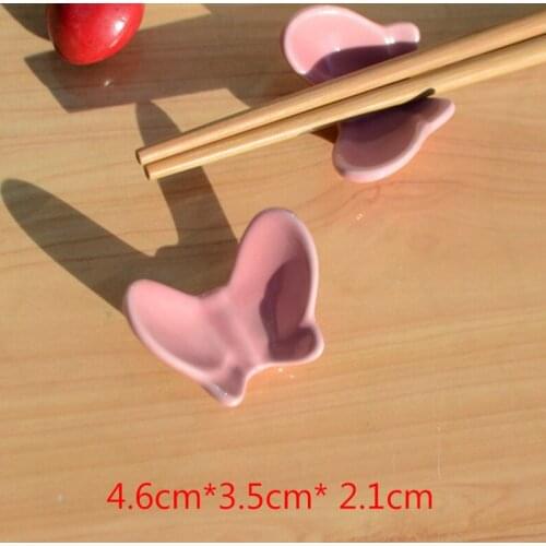 1PC Butterfly Shape Ceramic Chopstick Rest Fork Holder For DIY Home Dining Table Tableware Ornaments