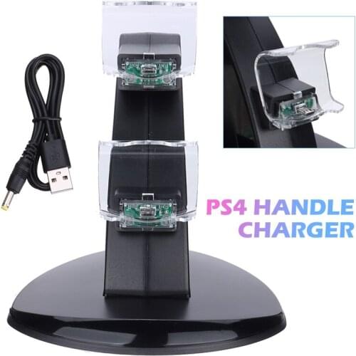 For PS4 Controller 1pc Portable Double LED Charging Bracket Game Handle Dual Charger Dock With USB Power Cable